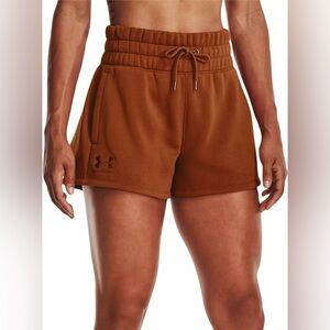 Under Armour Women's Playback Fleece Rust Orange Shorts